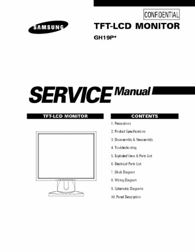 Samsung GH19P Samsung GH19P color lcd-tft monitor service manual